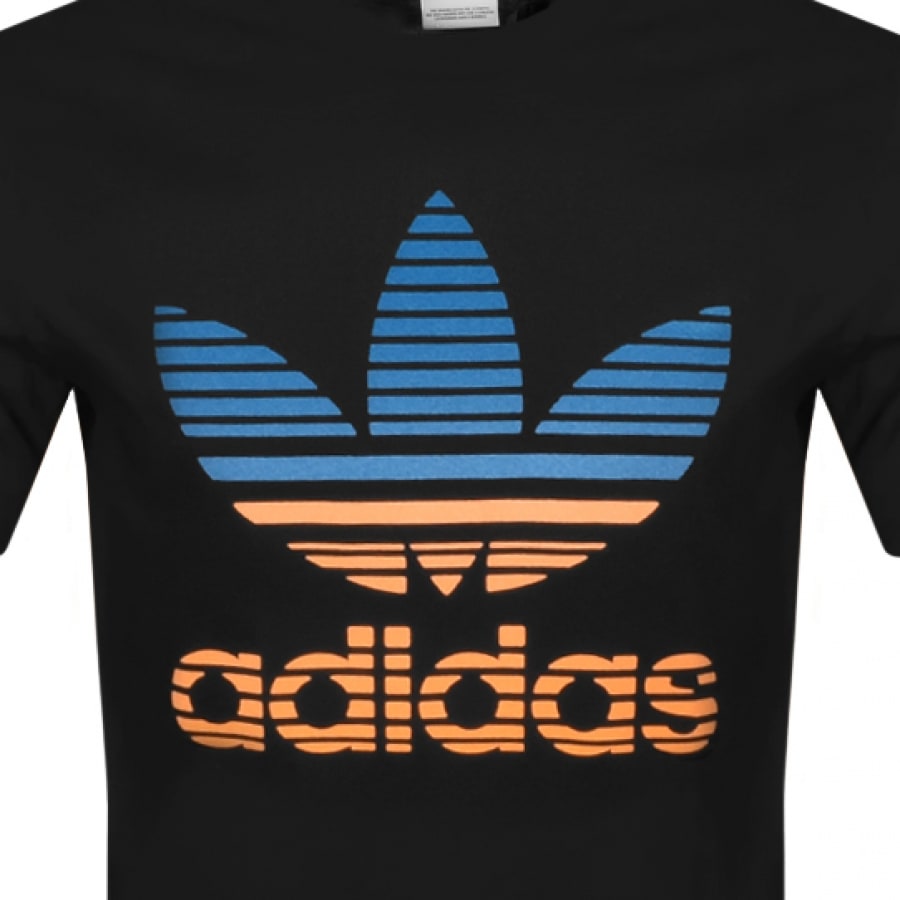 Alternative Image for Productadidas Originals Trefoil Ombre T Shirt Black3